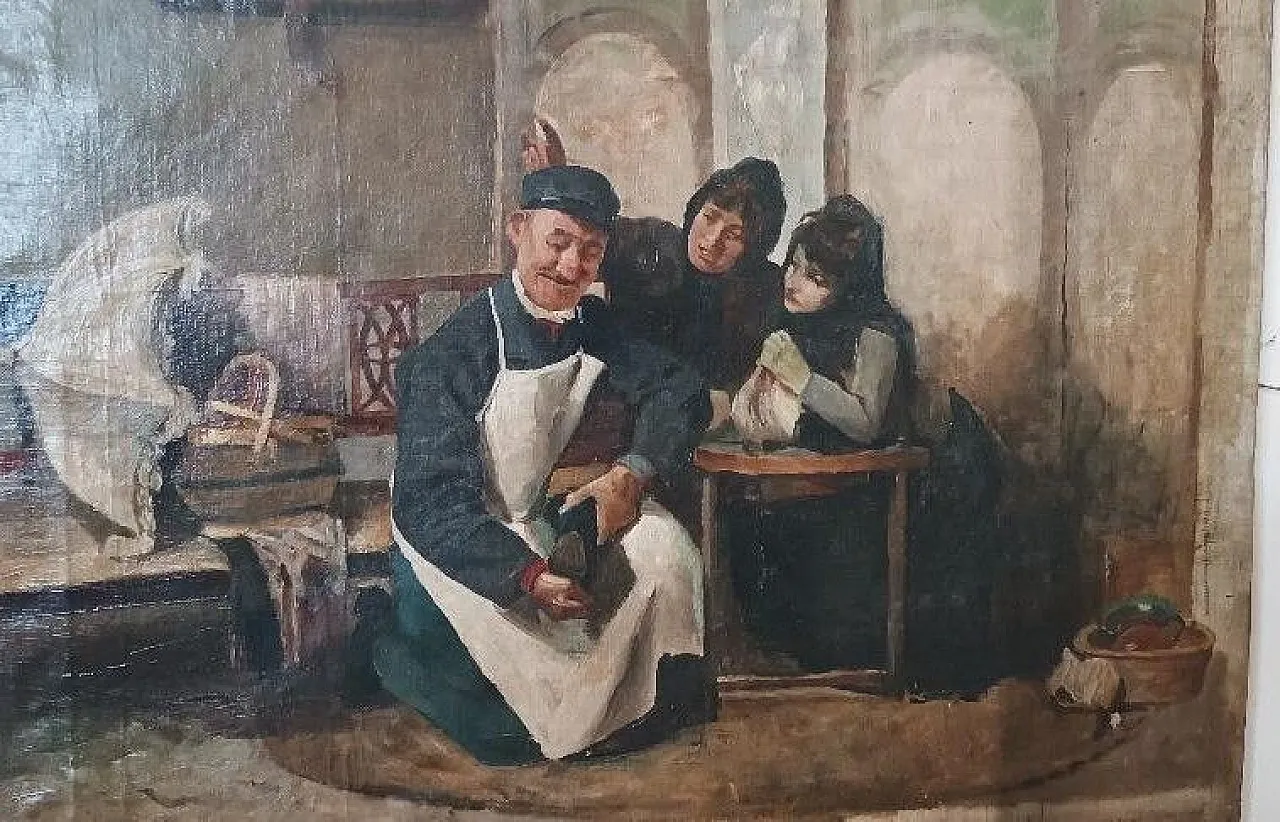 Il calzolaio, olio su tela, '800 3