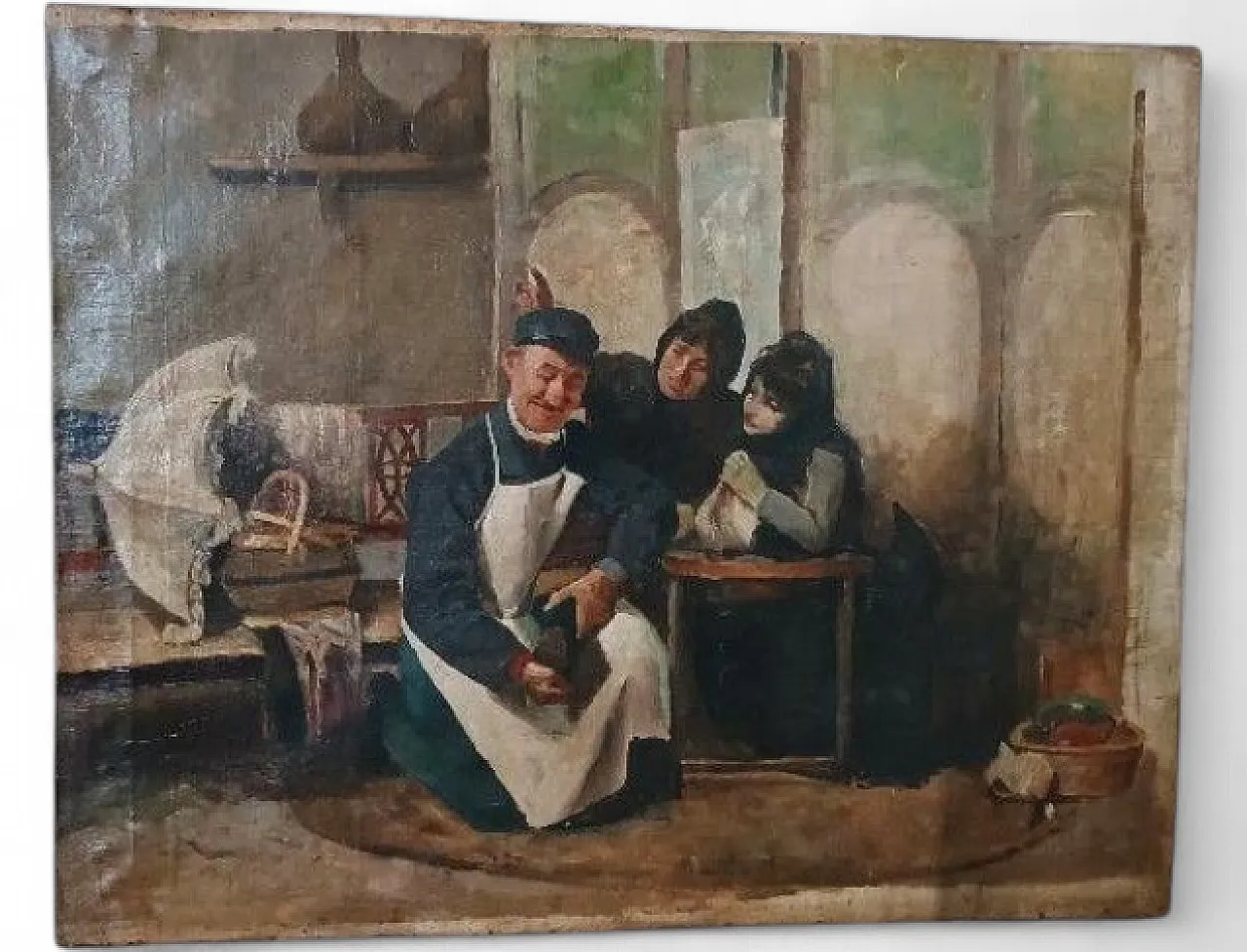 Il calzolaio, olio su tela, '800 10