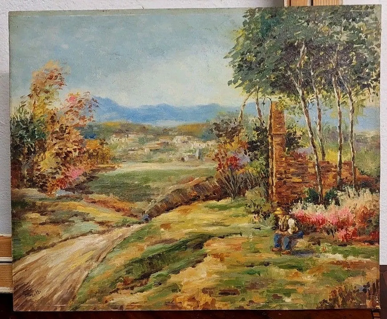 Paesaggio rurale, olio su tavola, '900 6