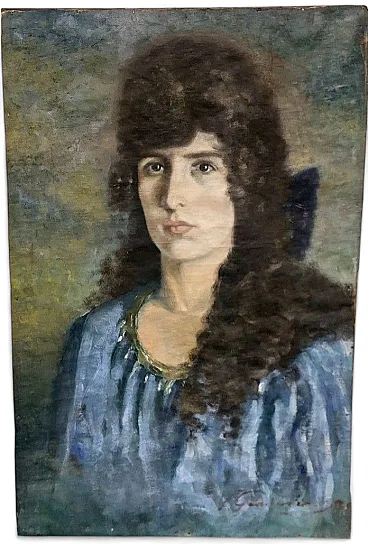 Ritratto di donna, olio su tela, anni '30
