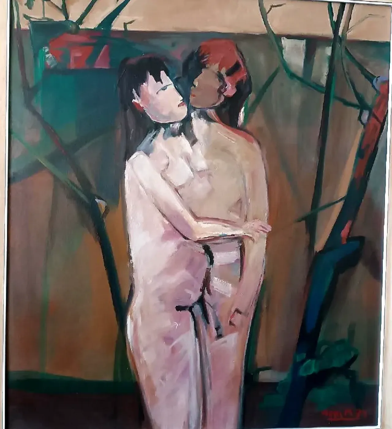 Figure di Marcello Mori, olio su tela, anni '70 4