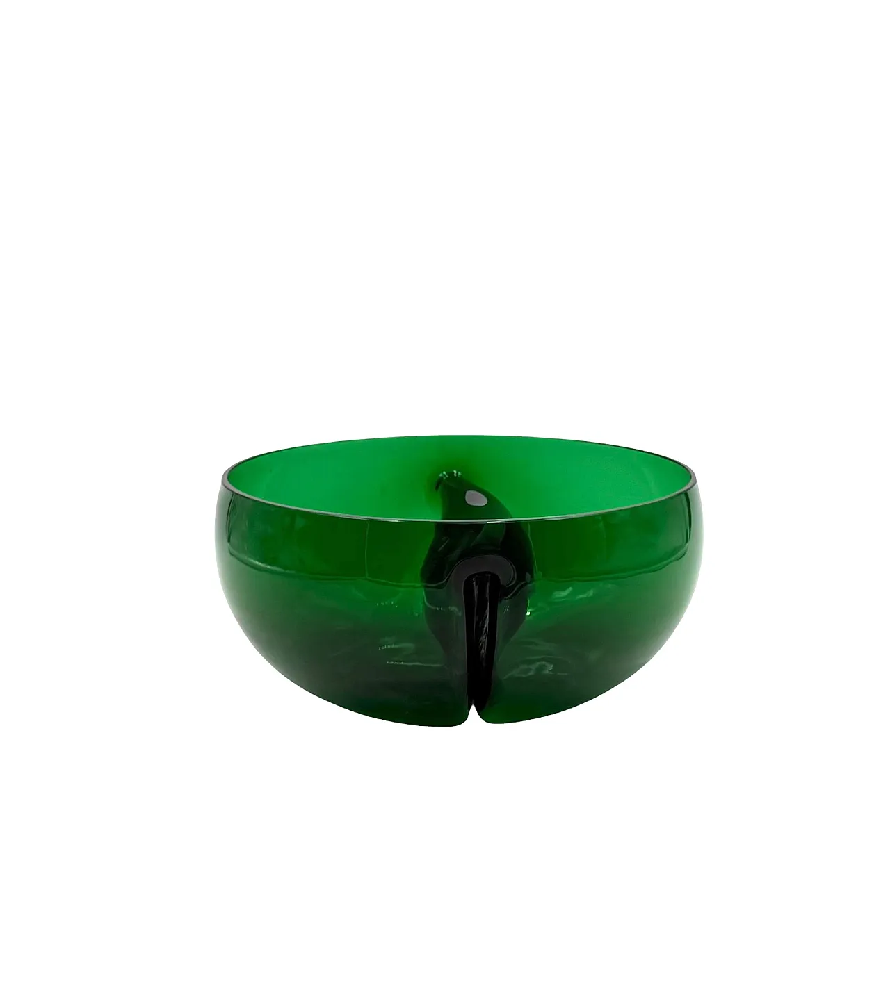 Ciotola in vetro verde Midcentury, Italia 1960 6