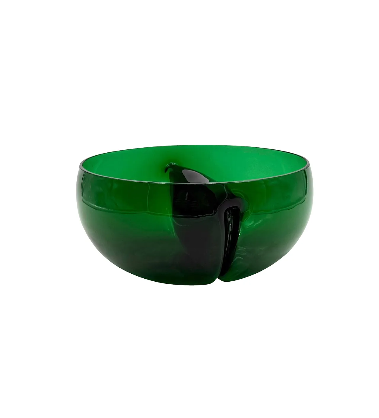 Ciotola in vetro verde Midcentury, Italia 1960 7