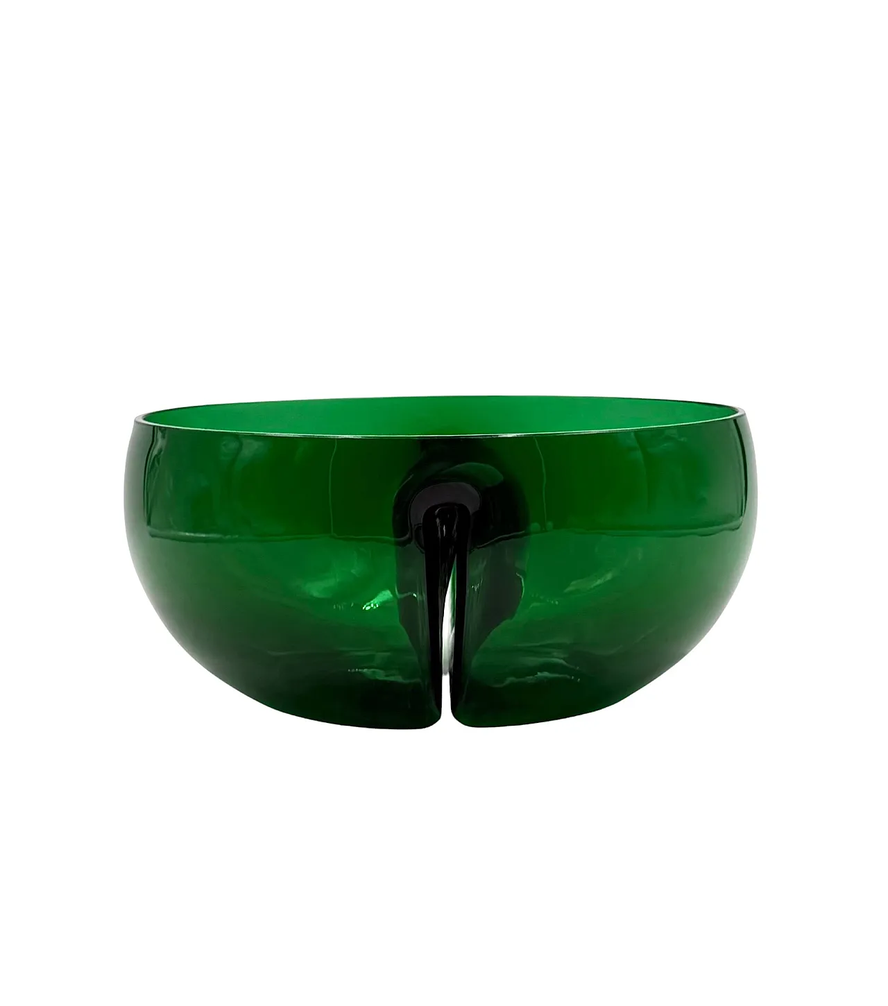 Ciotola in vetro verde Midcentury, Italia 1960 8