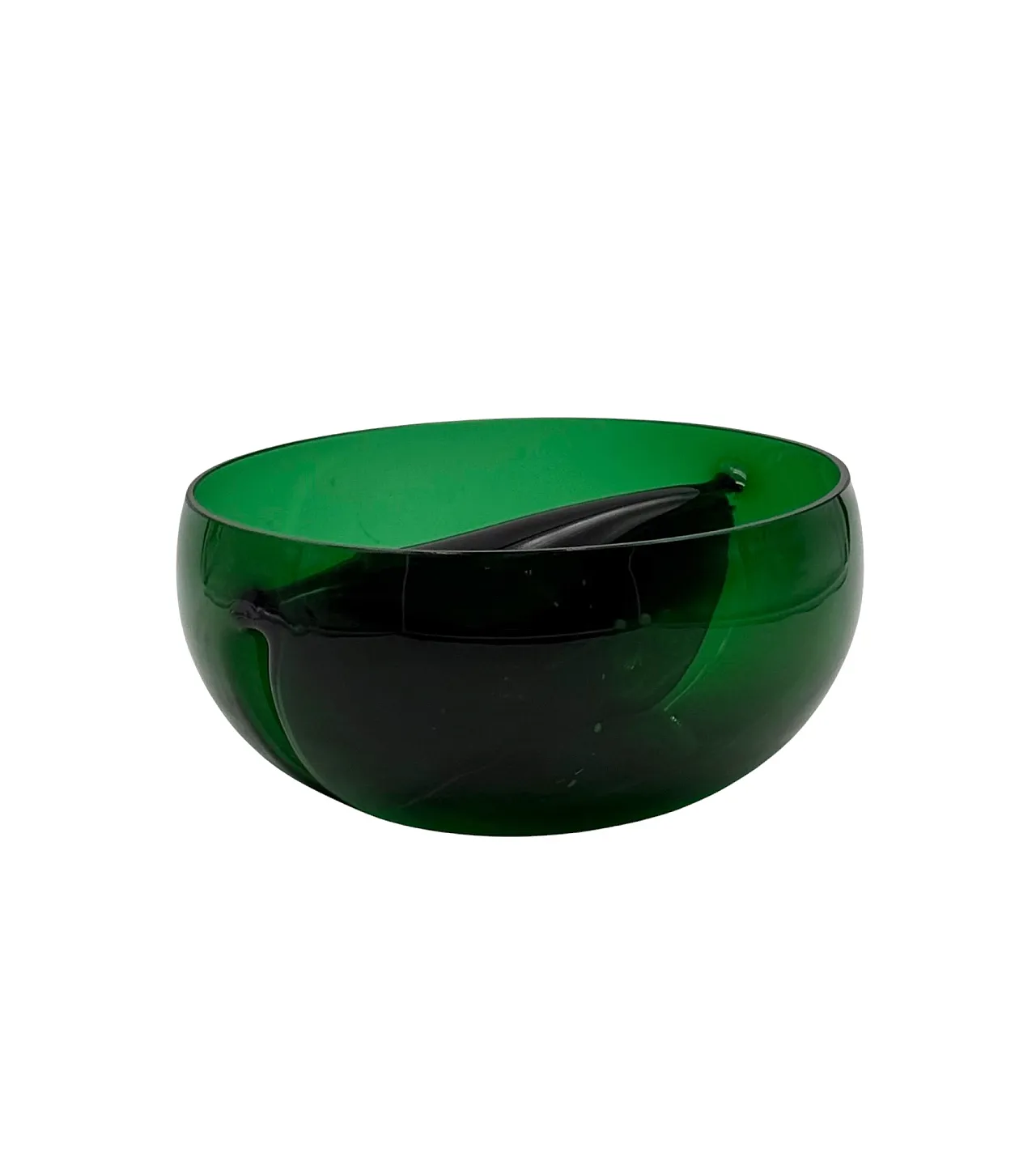 Ciotola in vetro verde Midcentury, Italia 1960 9