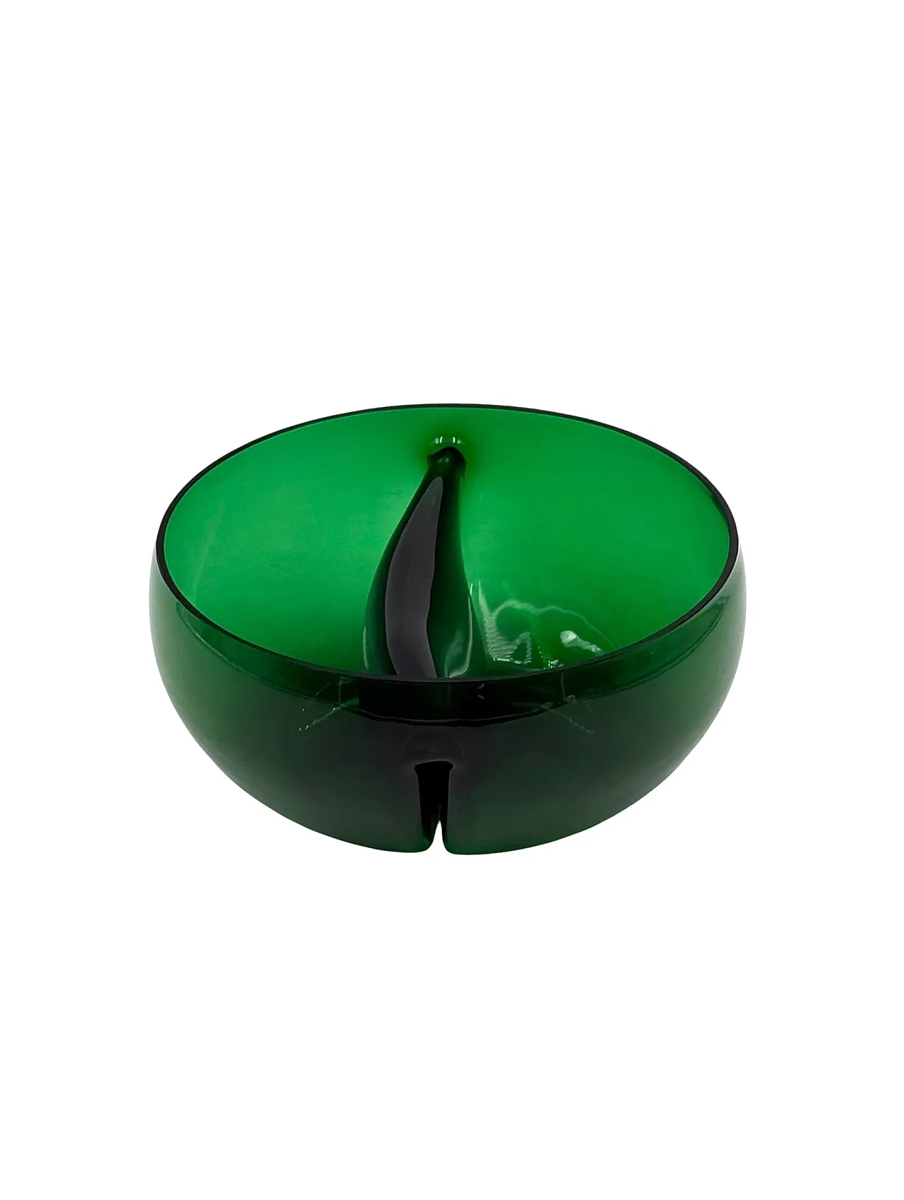 Ciotola in vetro verde Midcentury, Italia 1960 13