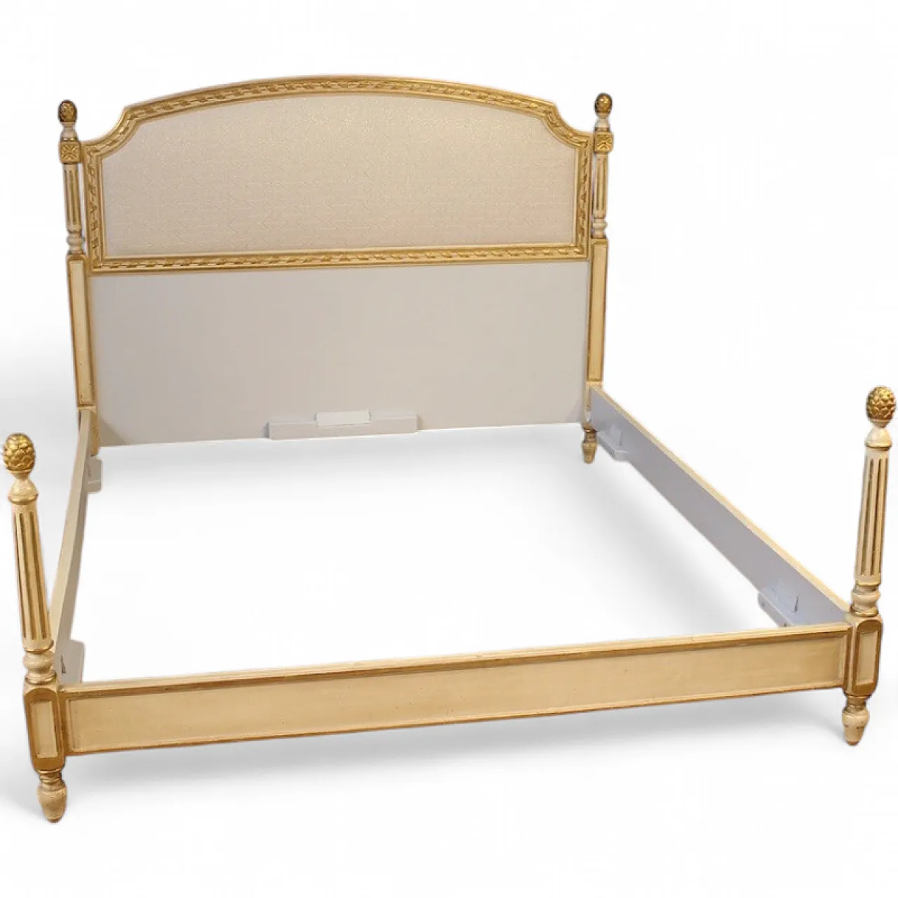 Lacquered and gilded double bed in Louis XVI style, 1950s 13