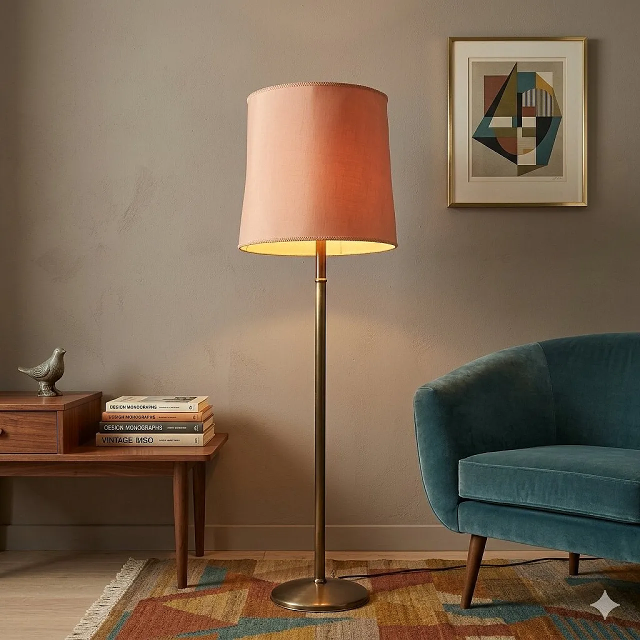Lampada in ottone, anni '50 2