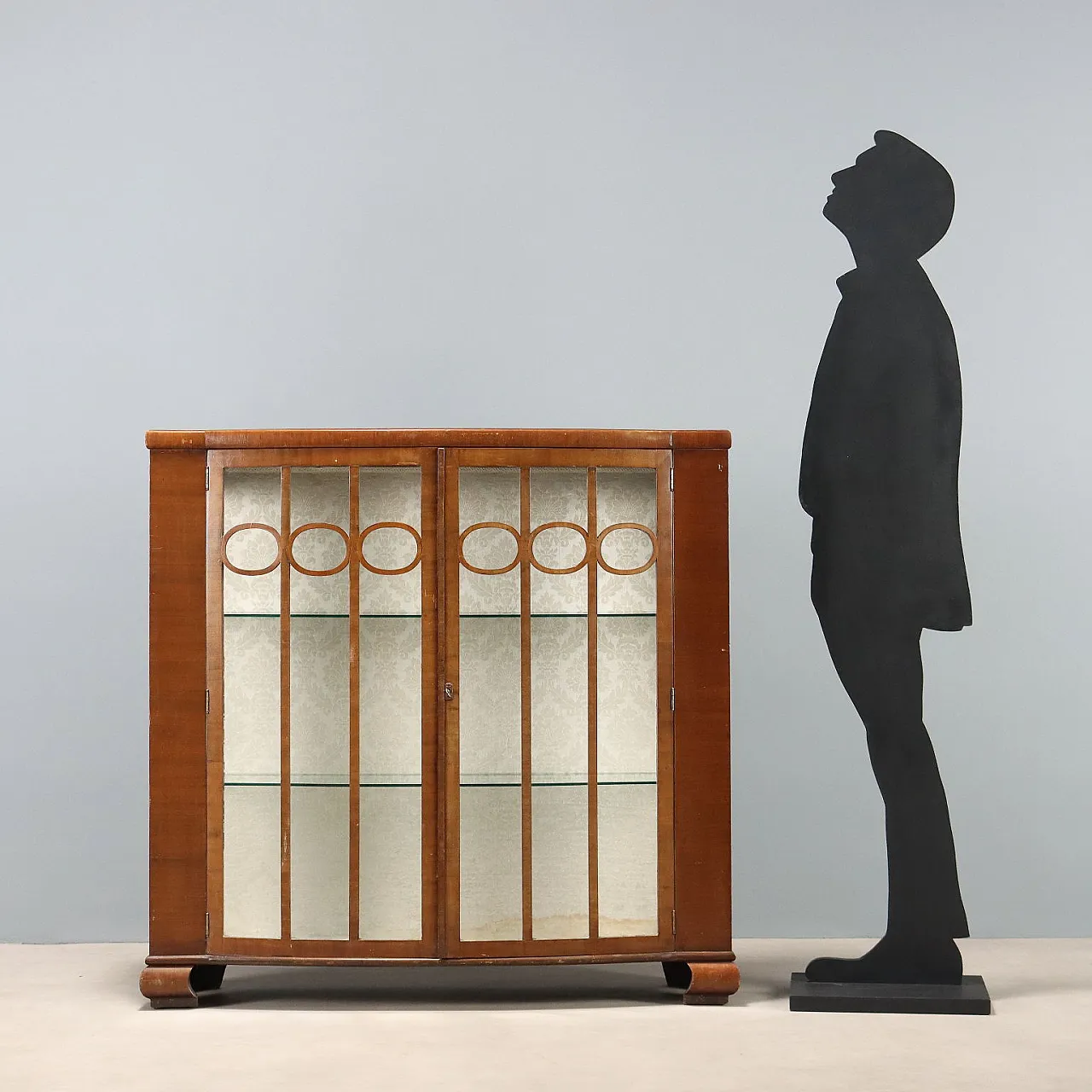 Art Deco showcase in mahogany veneer, 20th century 3
