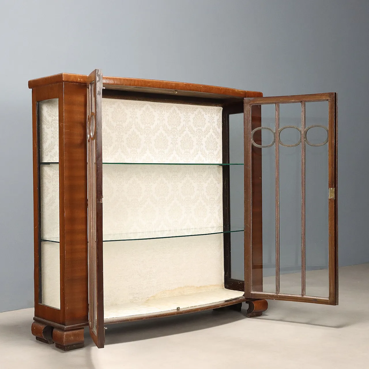 Art Deco showcase in mahogany veneer, 20th century 4