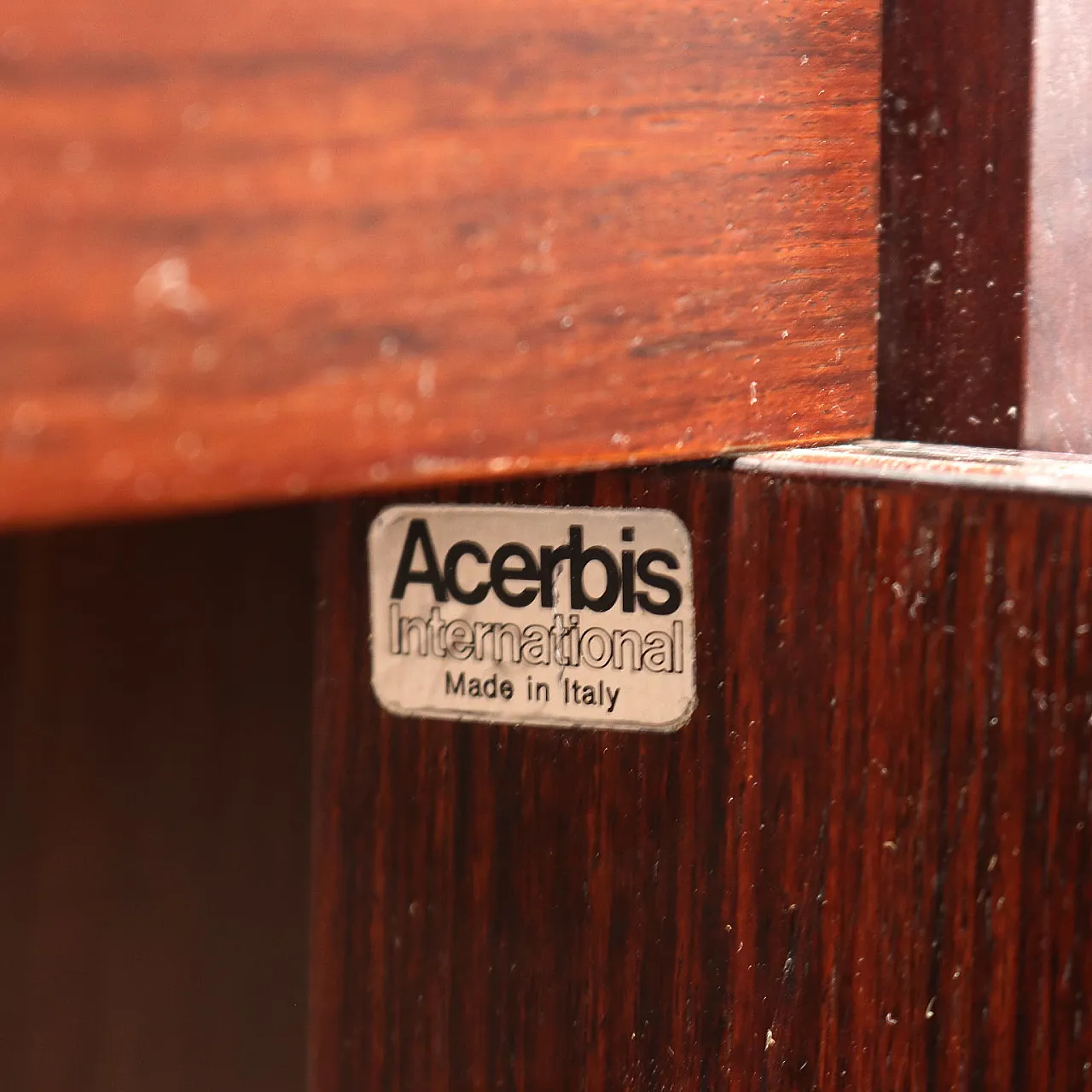 Acerbis bookcase in exotic wood veneer, 1980s 9