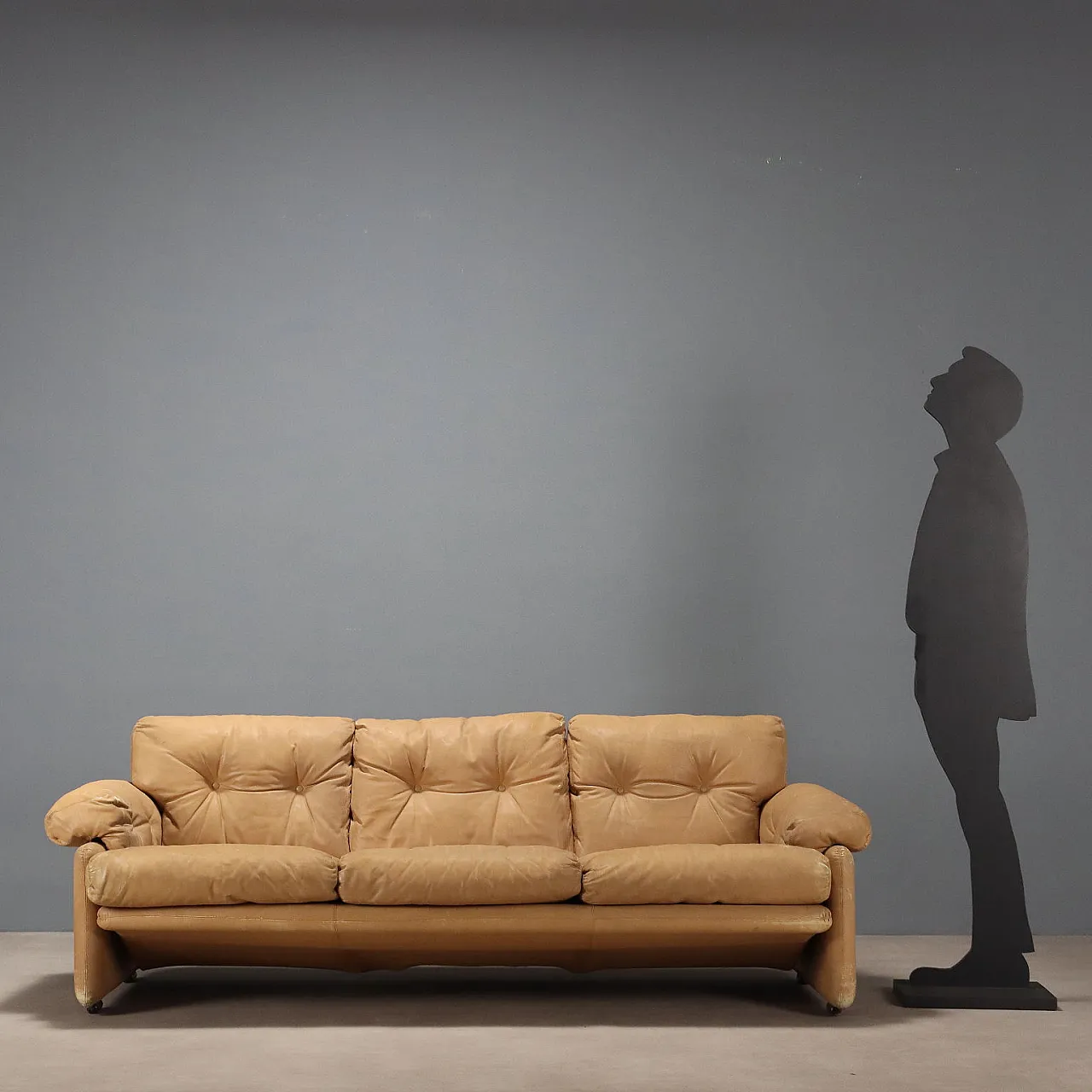 Sofa with foam padding and leather upholstery, 20th century 3