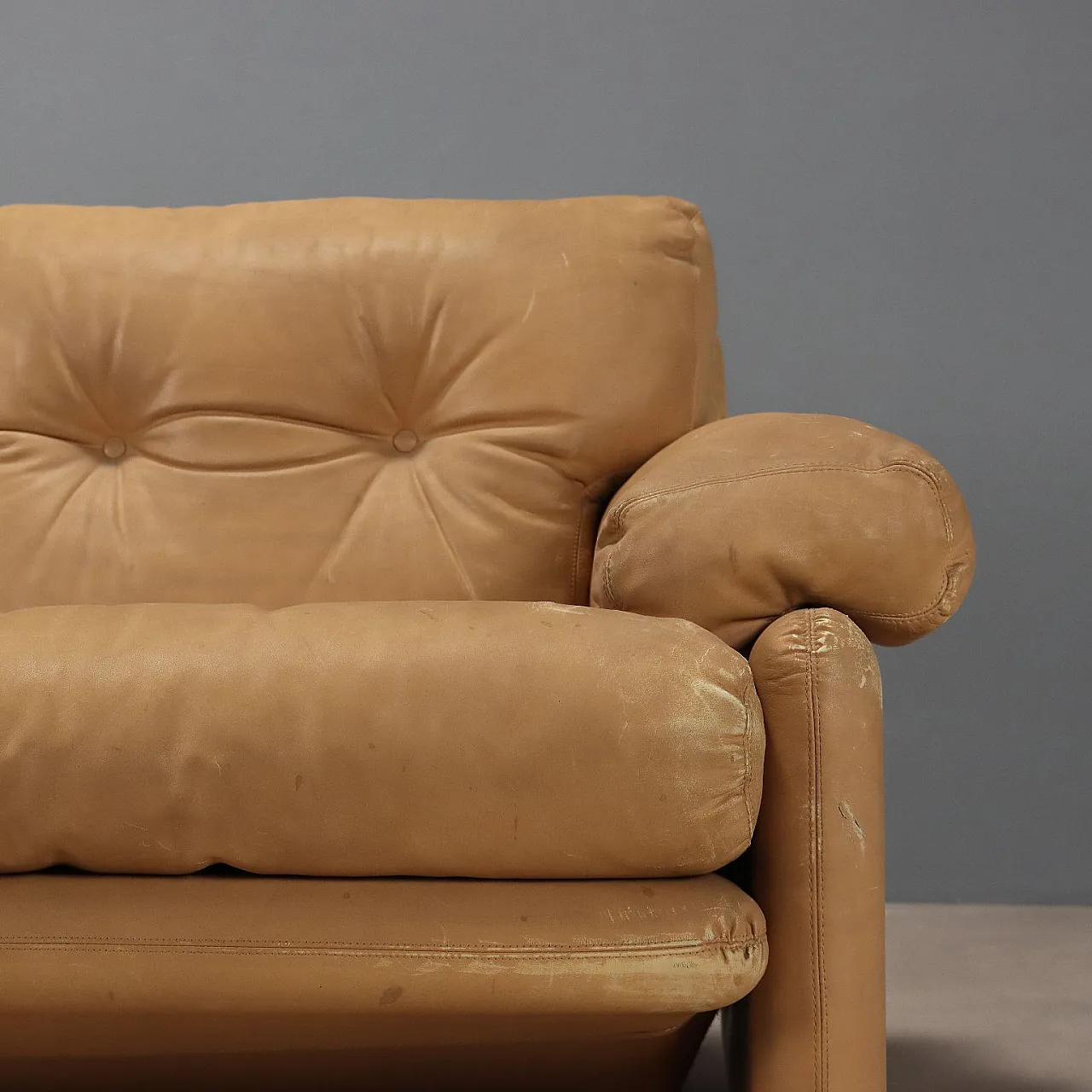 Sofa with foam padding and leather upholstery, 20th century 4