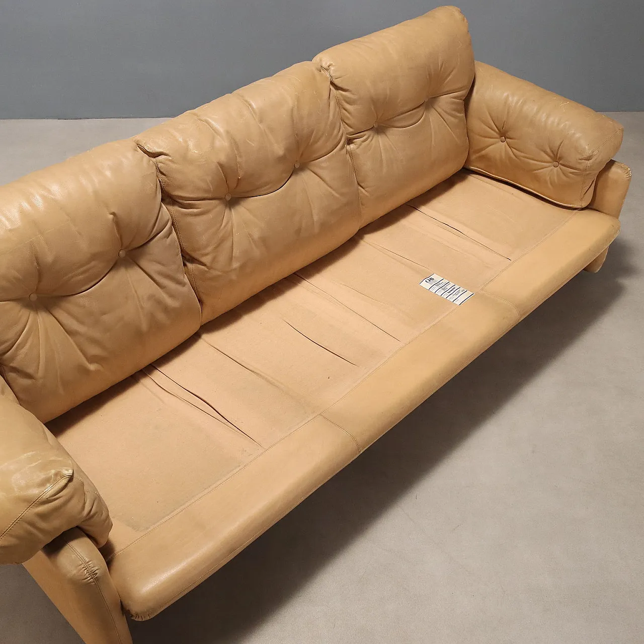 Sofa with foam padding and leather upholstery, 20th century 8