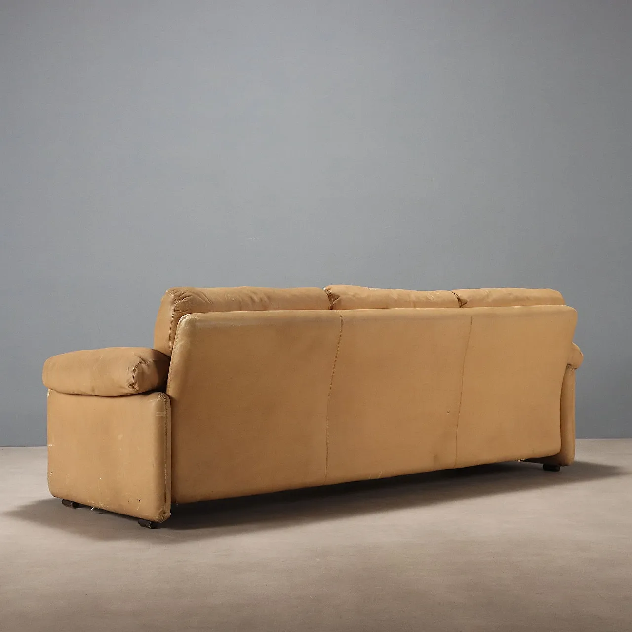 Sofa with foam padding and leather upholstery, 20th century 10