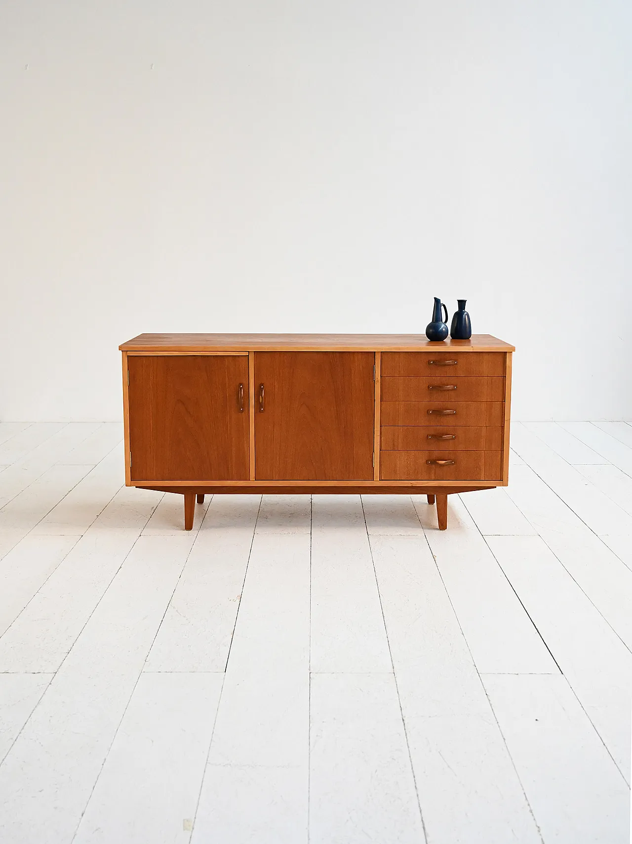 Scandinavian teak sideboard with extractable top, 1960s 2