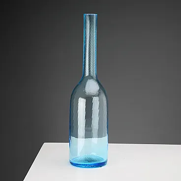 Blue glass bottle by Carlo Moretti, 20th century