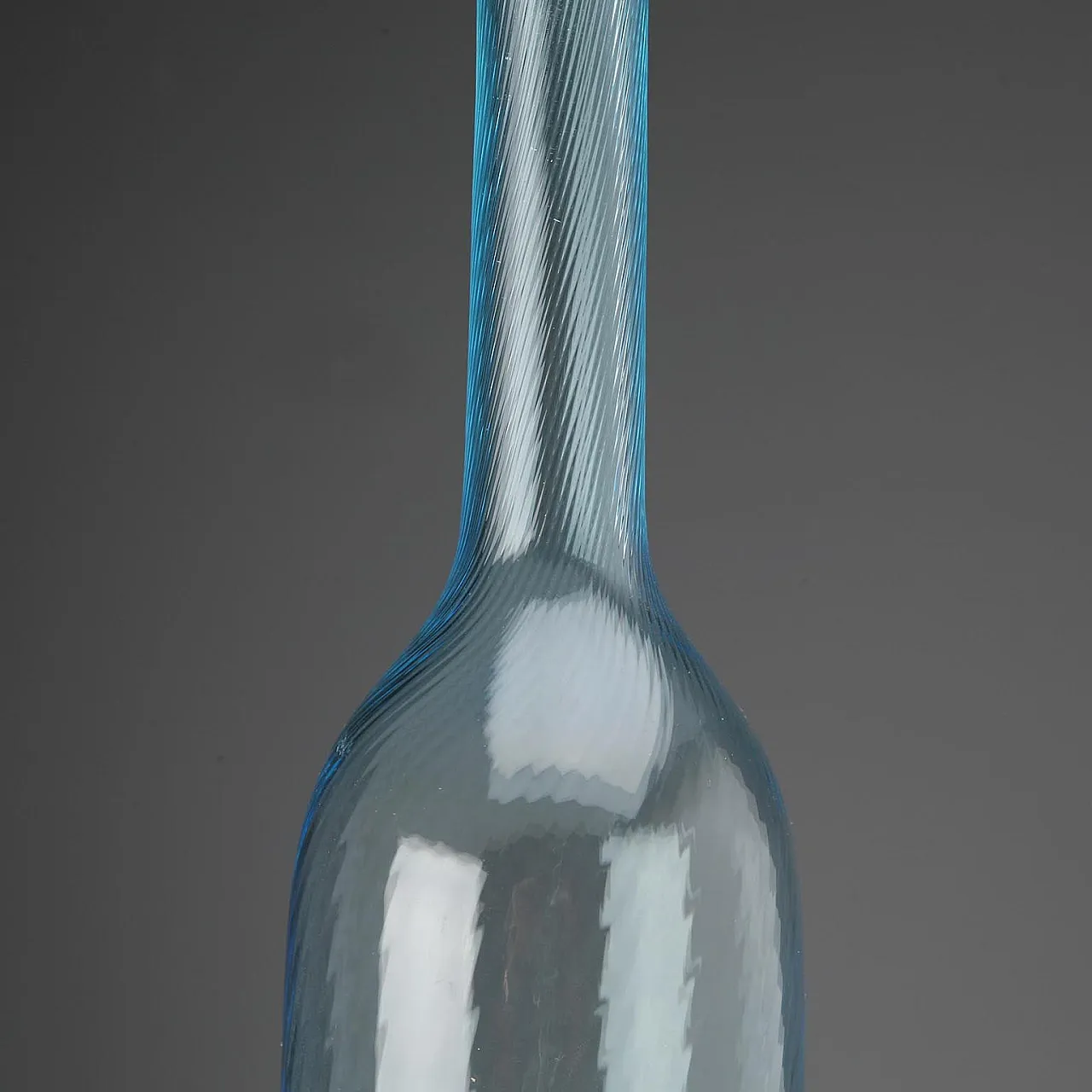 Blue glass bottle by Carlo Moretti, 20th century 5
