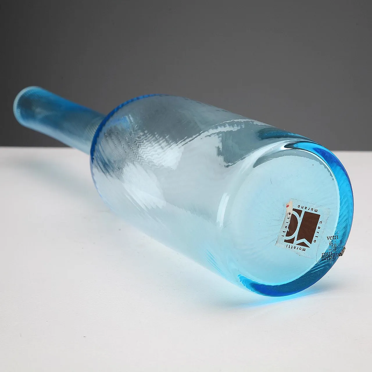 Blue glass bottle by Carlo Moretti, 20th century 6