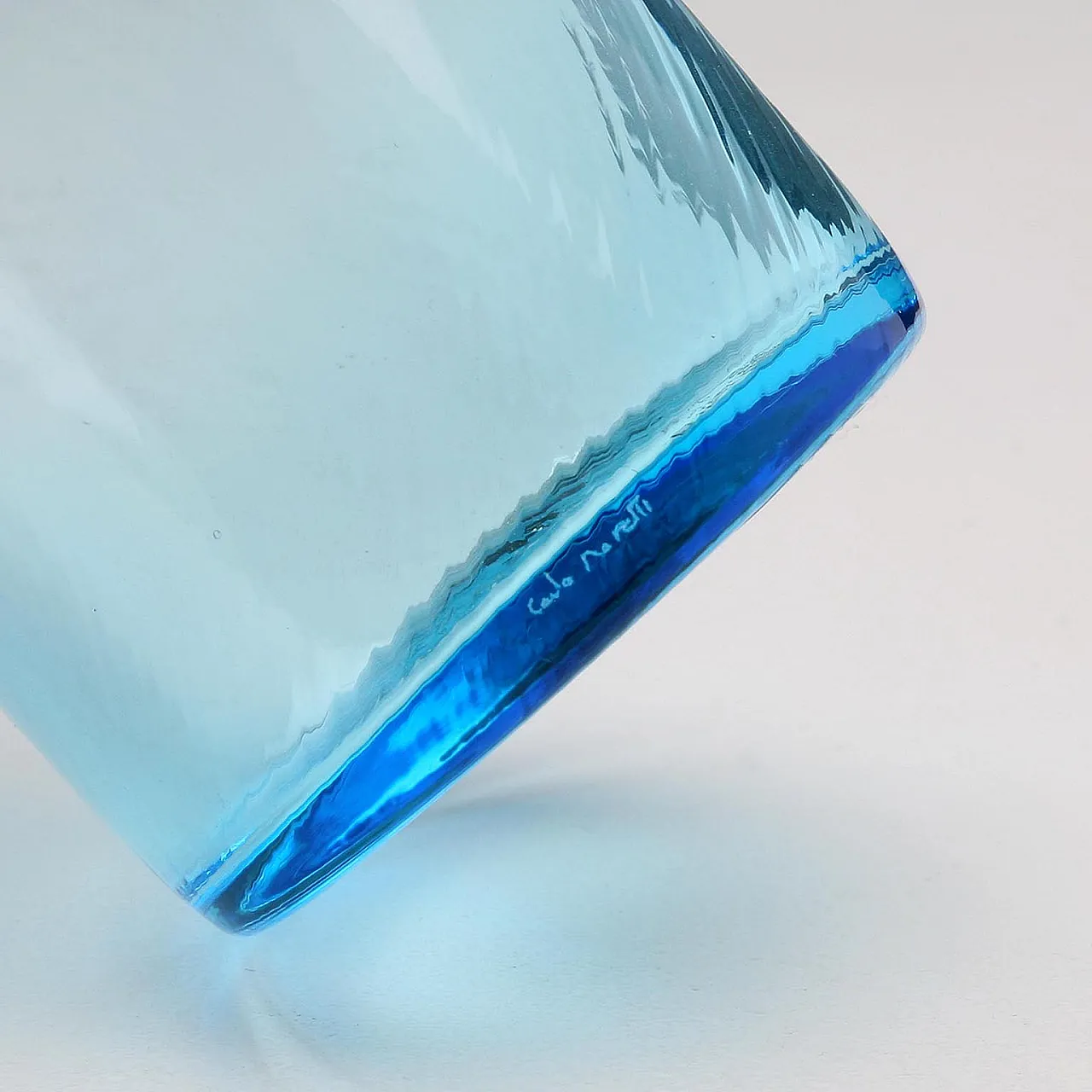Blue glass bottle by Carlo Moretti, 20th century 7