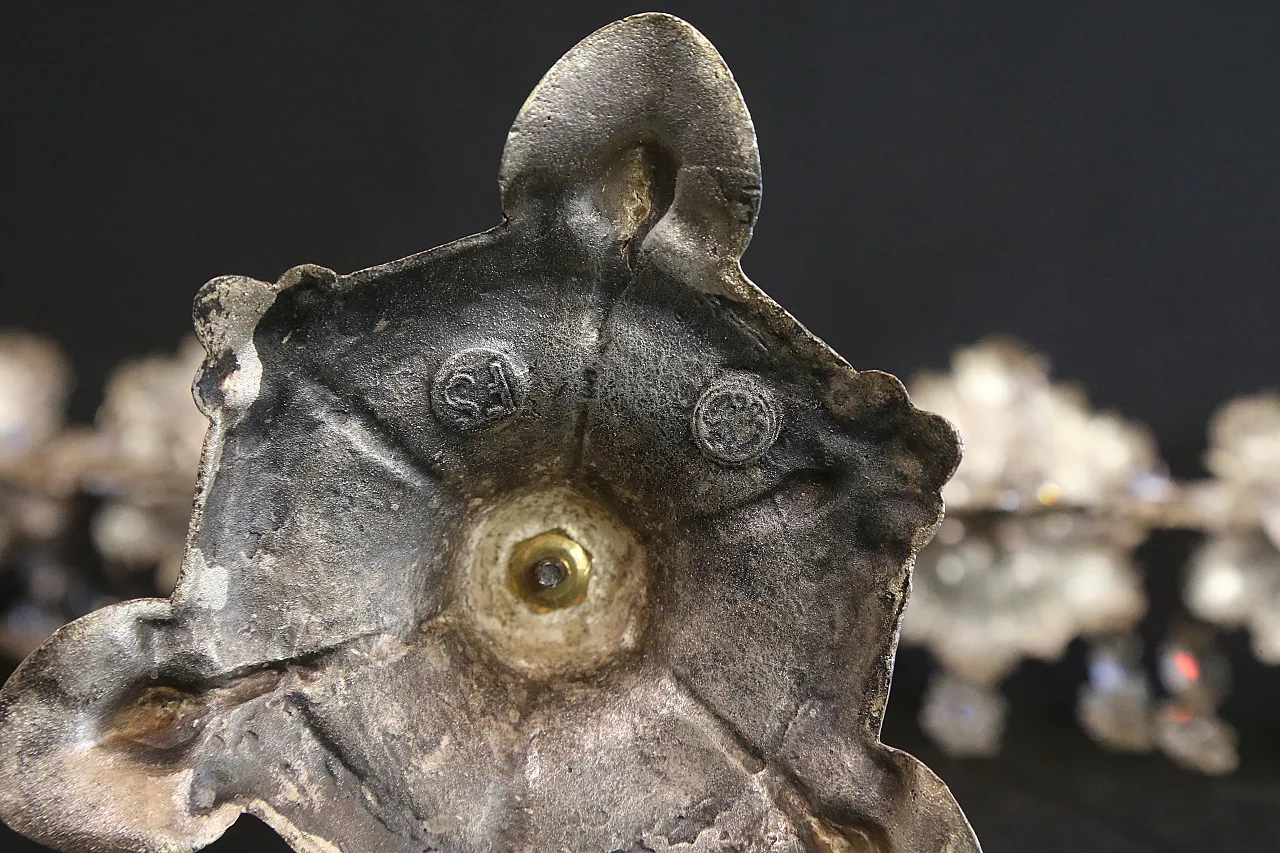 Coppia candelabri liturgici 7 fiamme stile barocco argentati, anni '30 17