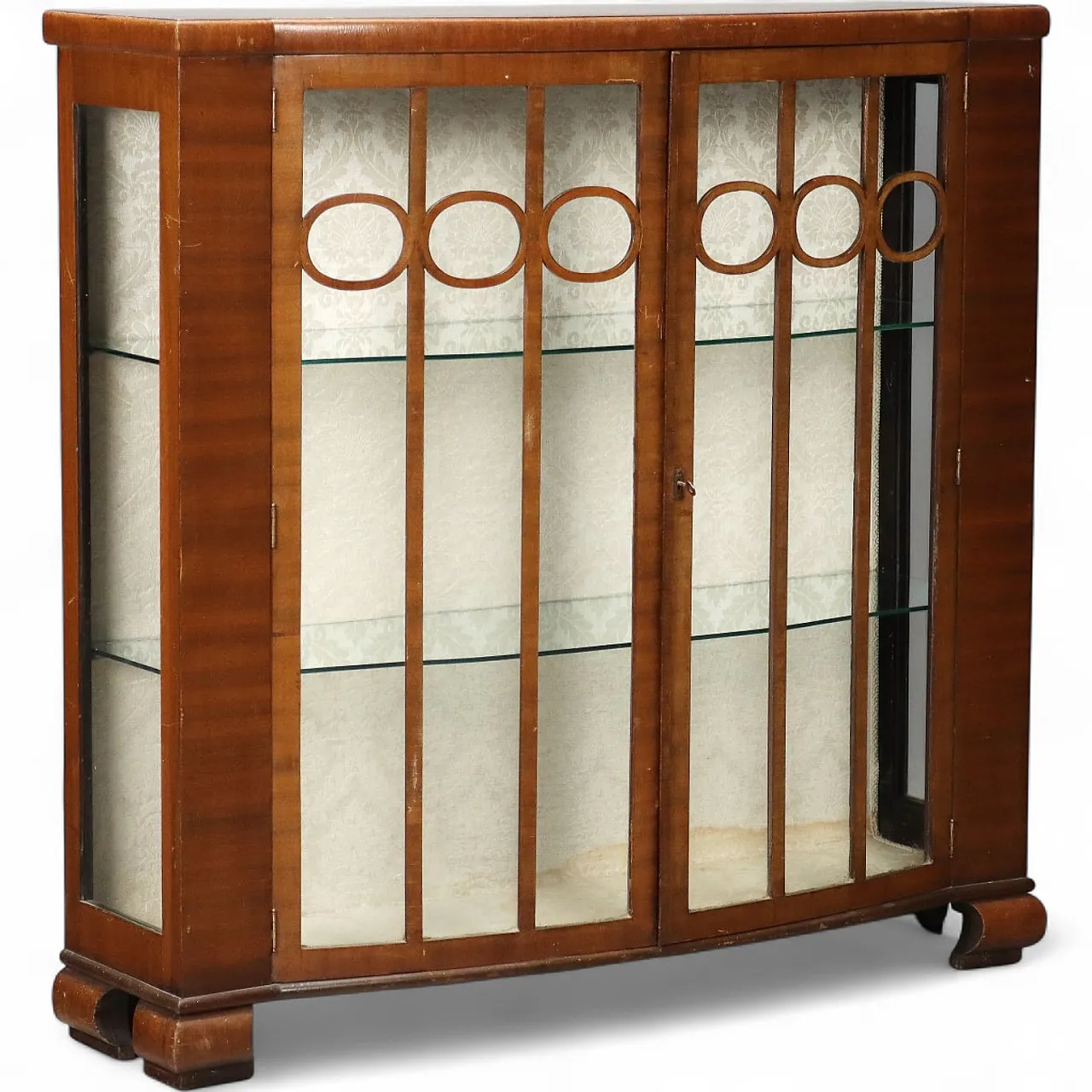 Art Deco showcase in mahogany veneer, 20th century 11