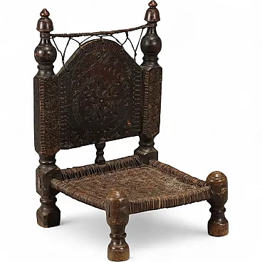 Ethnic chair in exotic wood, 19th century