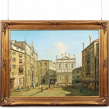 Campo San Salvador in Venice, oil on canvas, 18th century