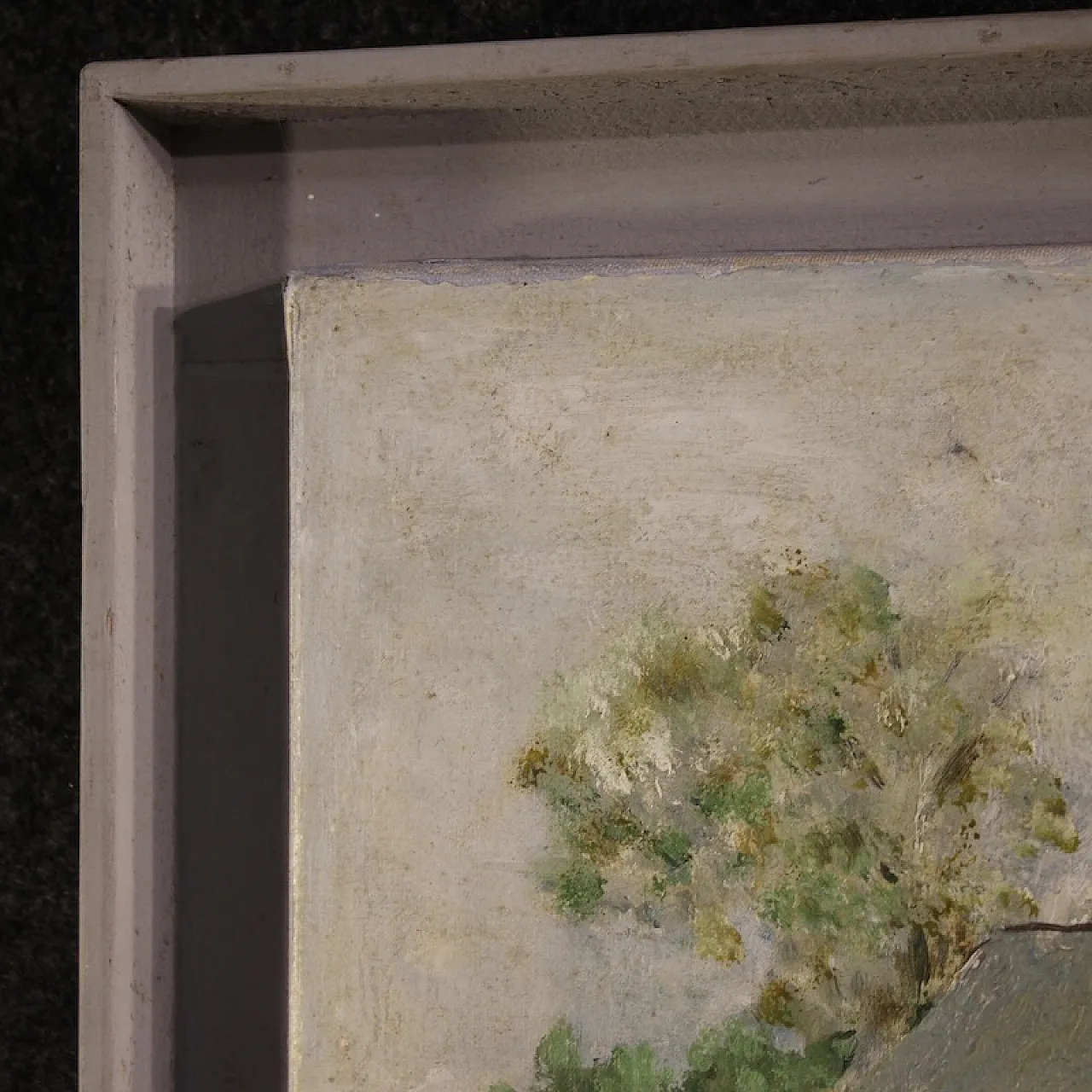 Dipinto olandese veduta di case in stile impressionista 9