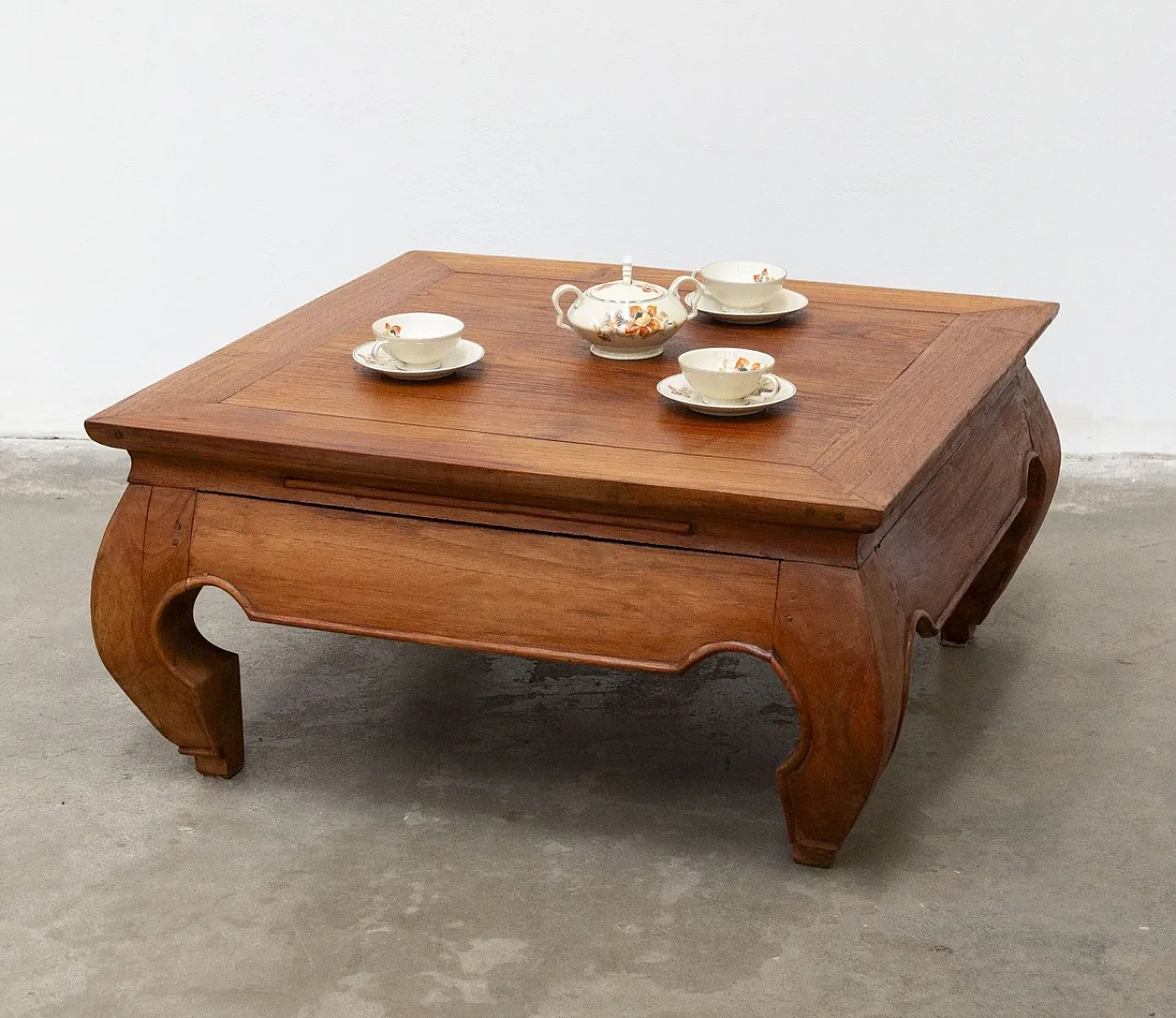 Opium teak wood coffee table, 20th century 9