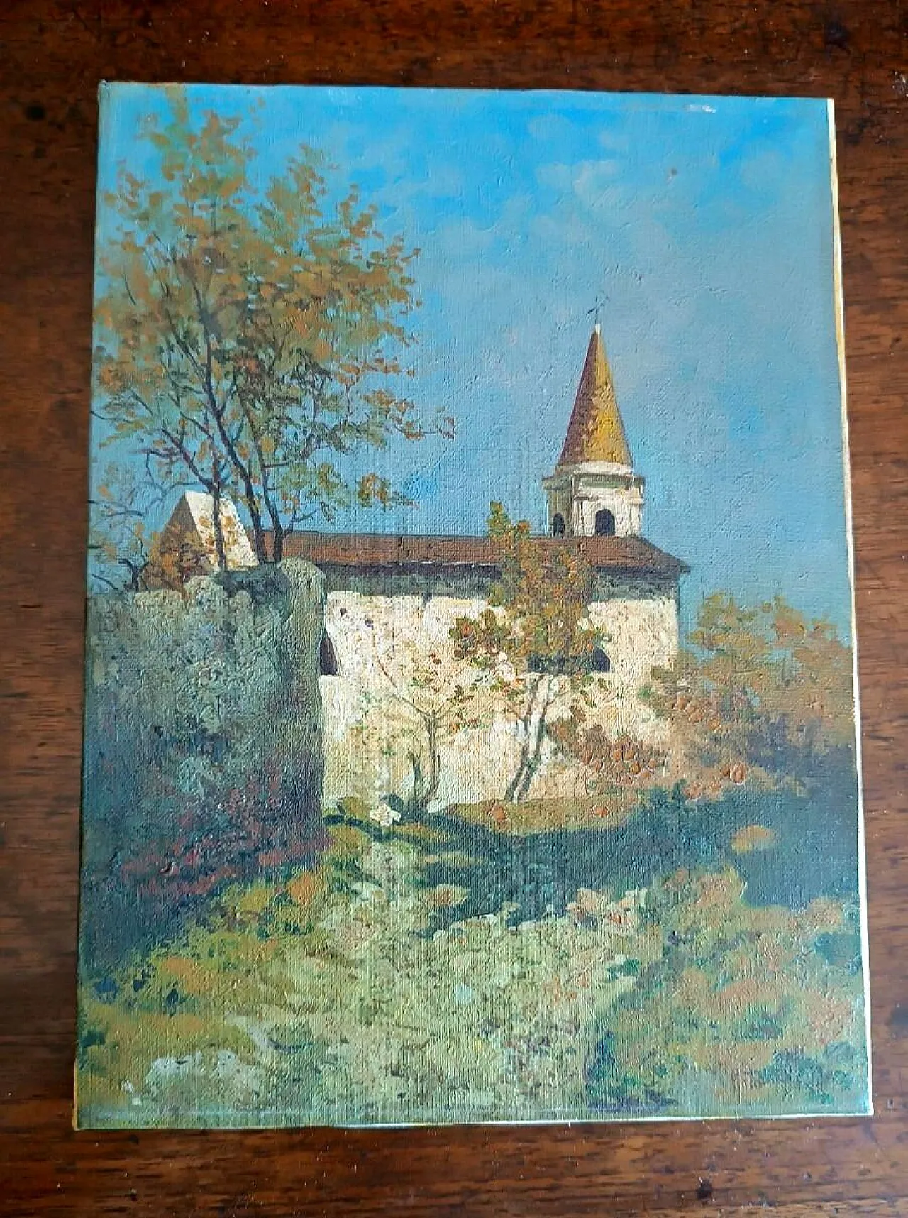 Scorcio di chiesa, olio su tela, '900 1
