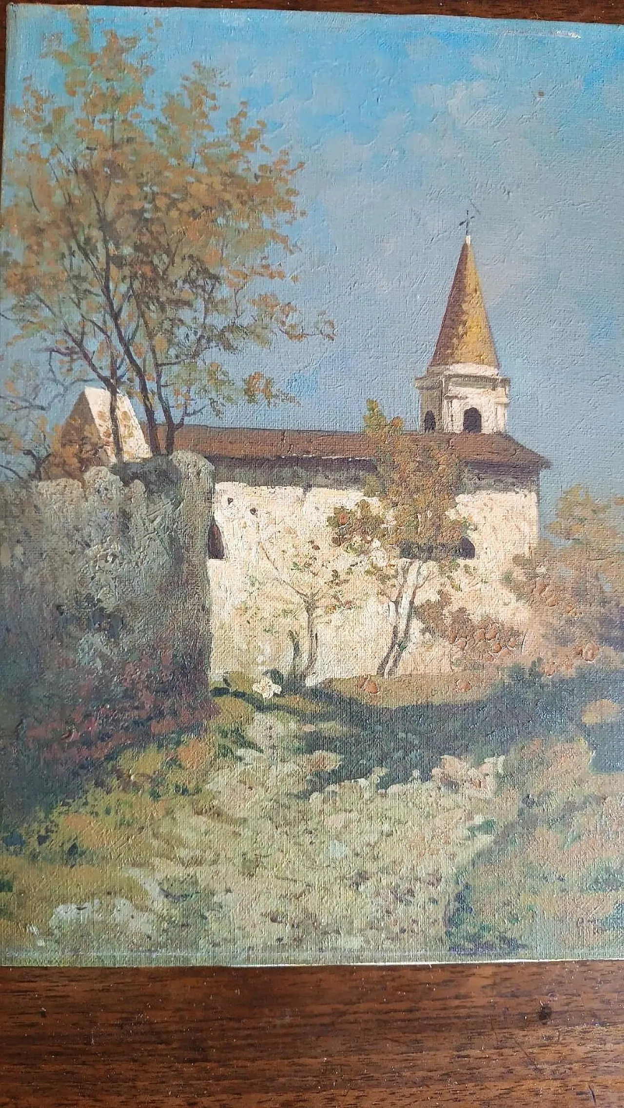 Scorcio di chiesa, olio su tela, '900 4