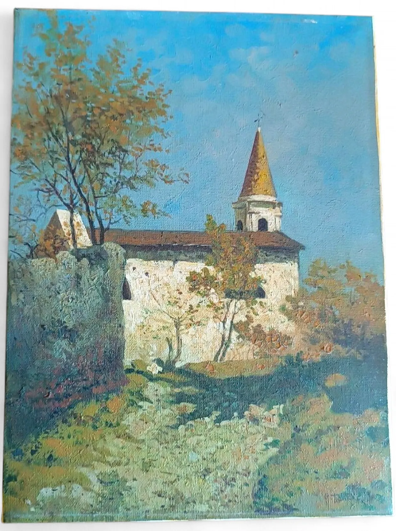 Scorcio di chiesa, olio su tela, '900 8