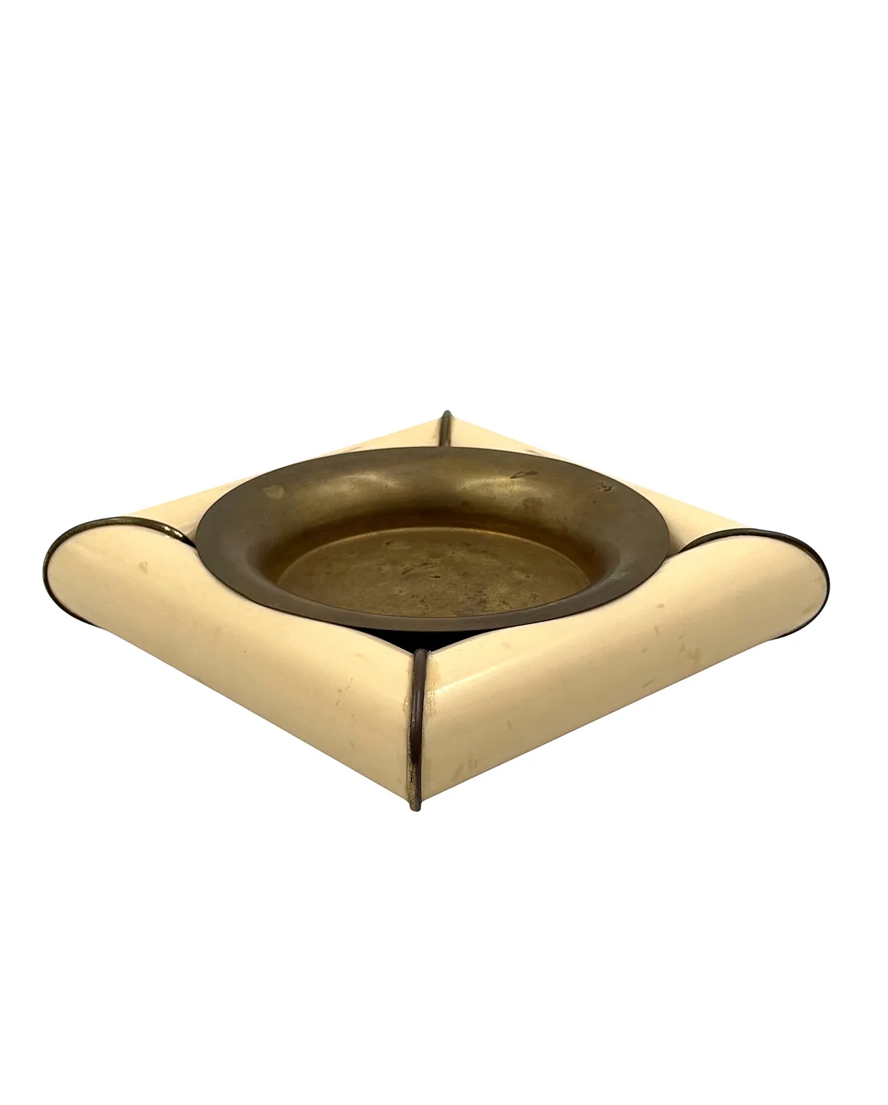 Tommaso Barbi, Midcentury brass ashtray, Italy 1970 1