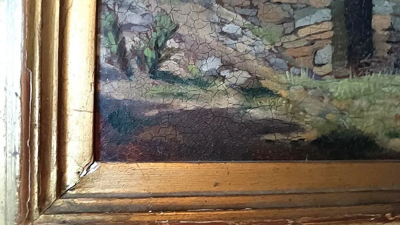 Pittura paesaggistica, olio su cartone, inizio '900 12