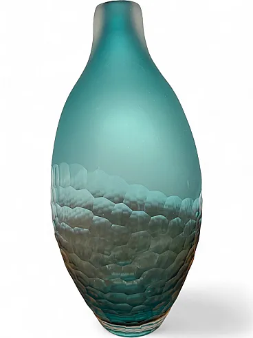 Rosenthal vase in faceted green/blue glass, 1970s,