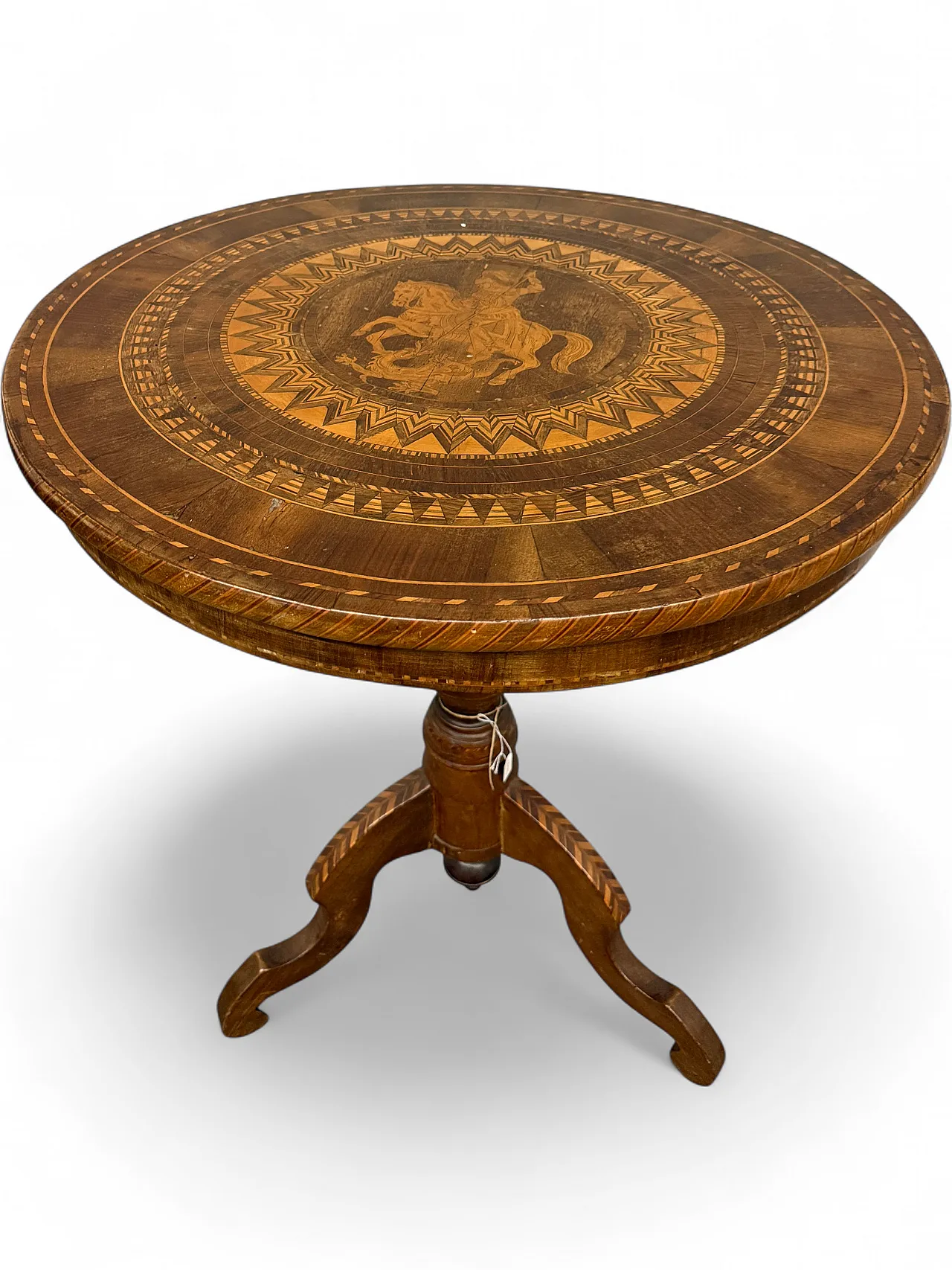 Sorrentino inlaid table, Saint George and the dragon, 19th century 12
