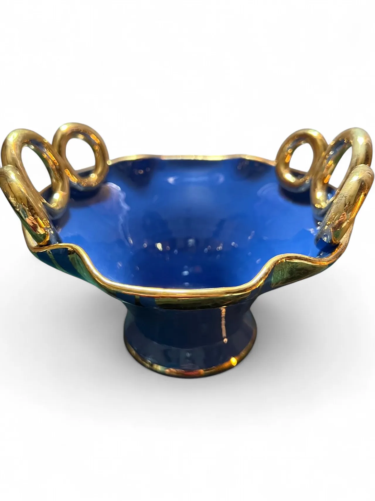 Italo Casini blue glazed ceramic vase, 1950s 6