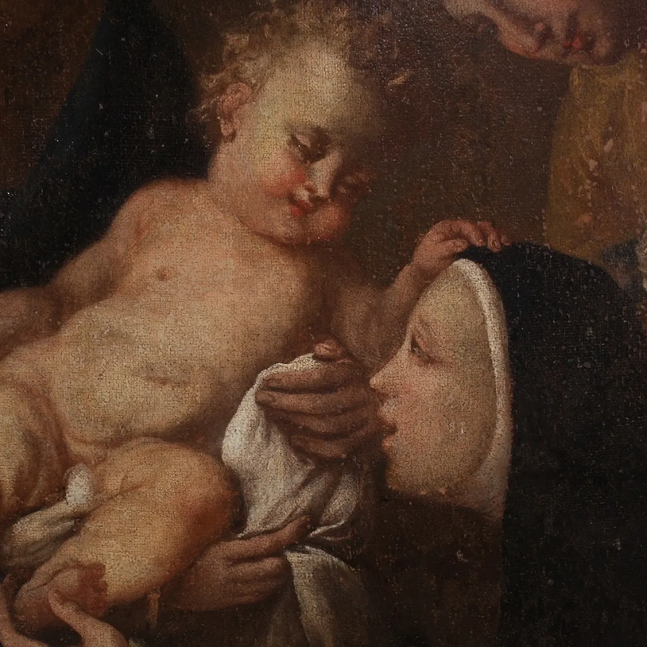 Painting Adoration of Saint Rose of Lima with Madonna and Jesus 6