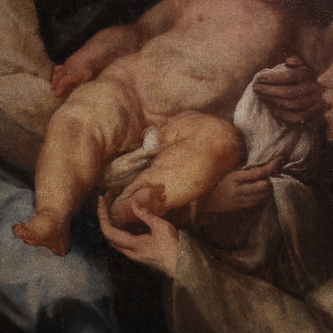 Painting Adoration of Saint Rose of Lima with Madonna and Jesus 8