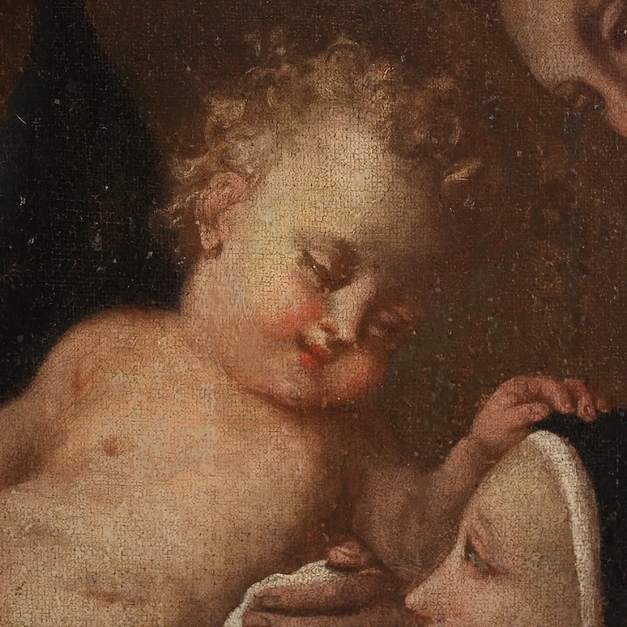 Painting Adoration of Saint Rose of Lima with Madonna and Jesus 14