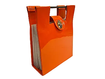 Porta Vinili 45 Giri  Arancione Pop Space Age, anni '70