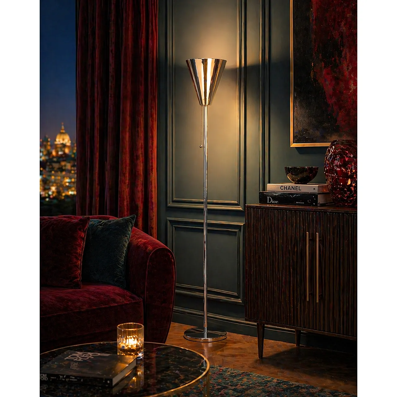 Torchére floor lamp, 70s 7