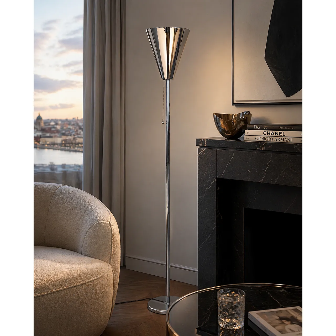 Torchére floor lamp, 70s 8