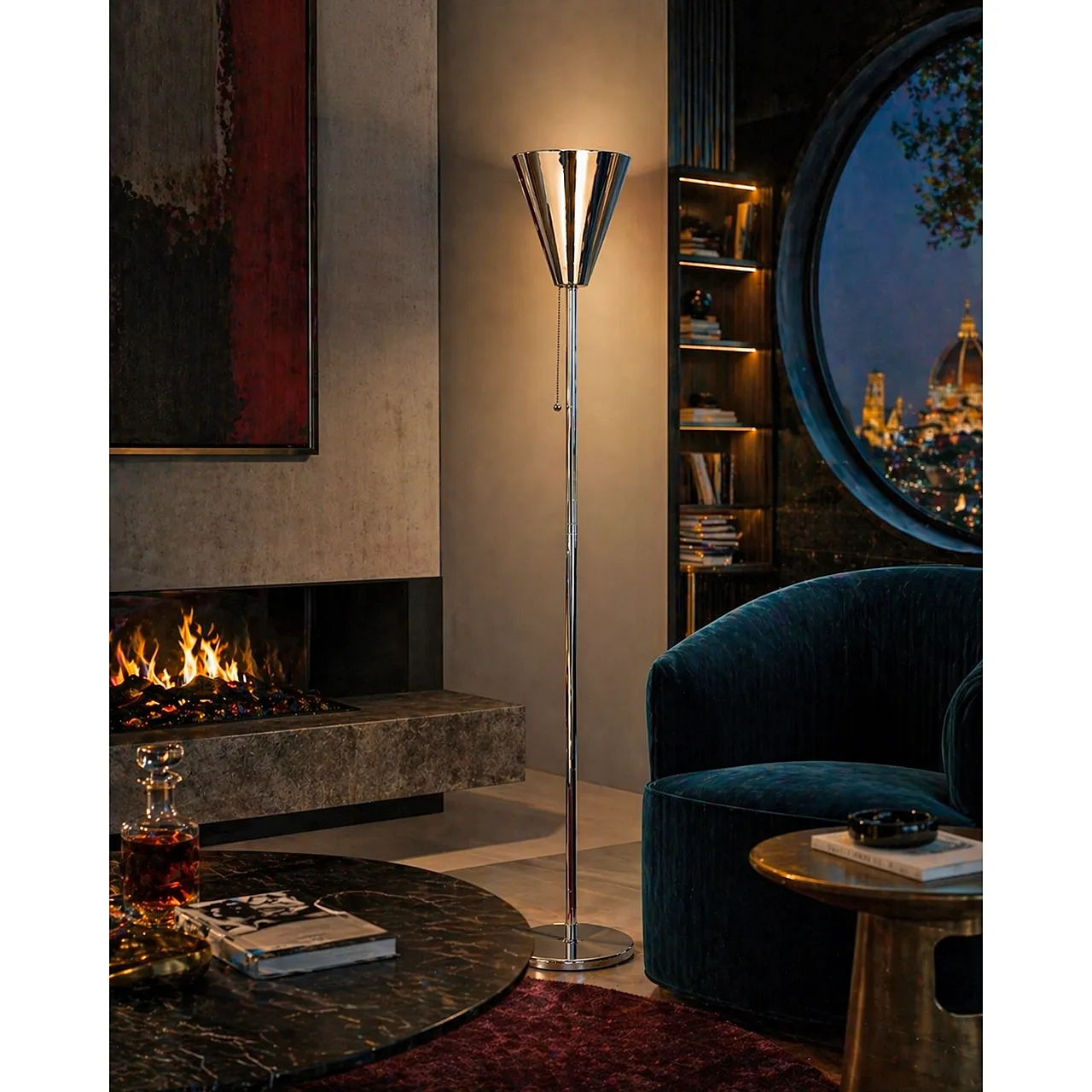 Torchére floor lamp, 70s 10
