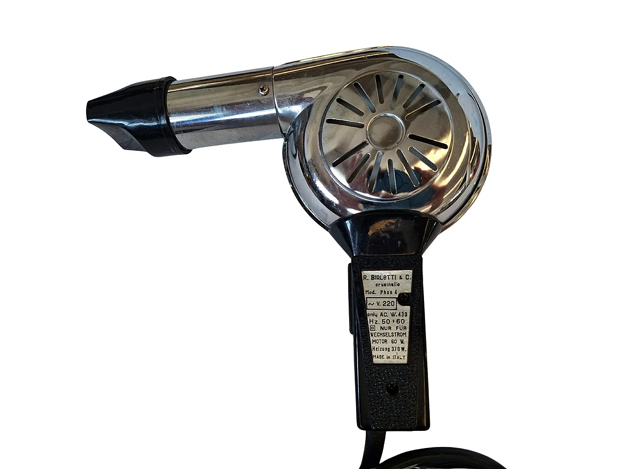 Hairdryer Mod. Phon 4 by Bialetti, 70s 3