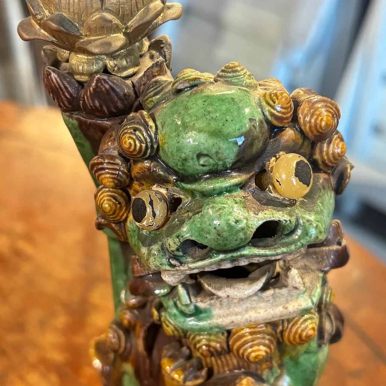 Cani di Fo' candlesticks in majolica and bronze, 19th century 4