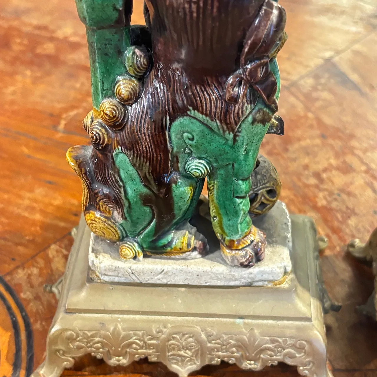 Cani di Fo' candlesticks in majolica and bronze, 19th century 10