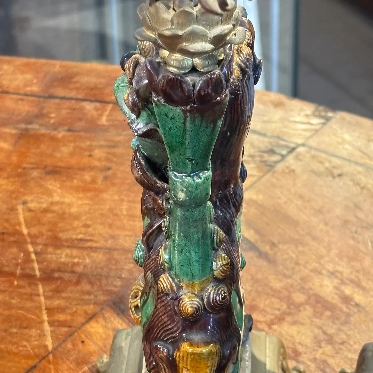 Cani di Fo' candlesticks in majolica and bronze, 19th century 11