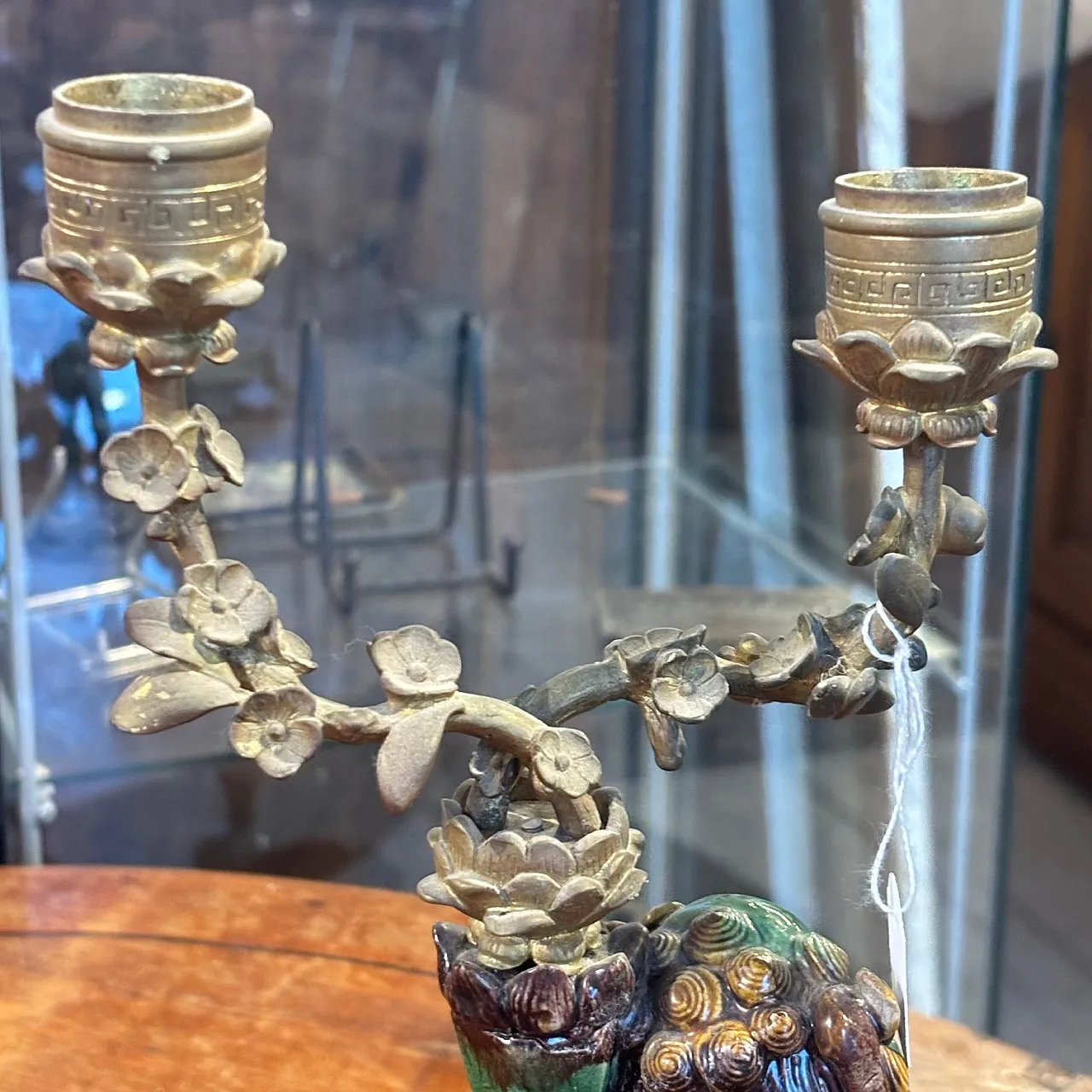 Cani di Fo' candlesticks in majolica and bronze, 19th century 13